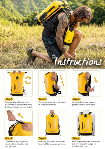 Waterproof Backpack for Men 20L (40L / Yellow)