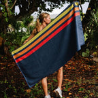 Athletic Running Towel (Racing Stripes W/ Snaps)