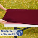 2 Pack Rectangle Spandex Fitted Table Cloth (Wine Red / 48" x 30" (Rectangular))