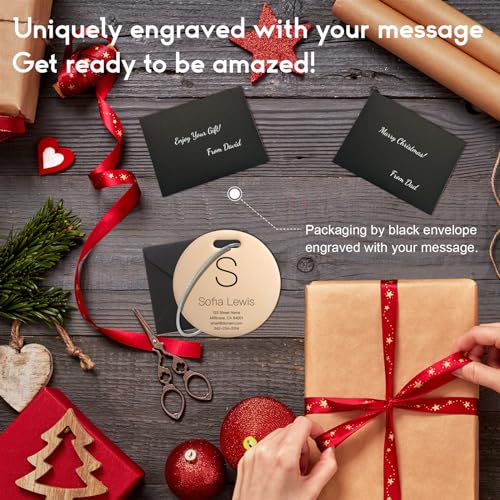 Customized Stainless Steel Luggage Tags (Elegant Circle-rose Gold)