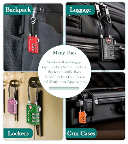 TSA Approved Luggage Locks (1.4*0.72*3.54 in / 3 Color Pack)