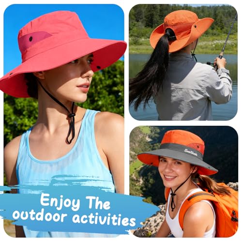 Women's Ponytail Safari Sun Hat (6 3/4-6 7/8 / 1-purple)