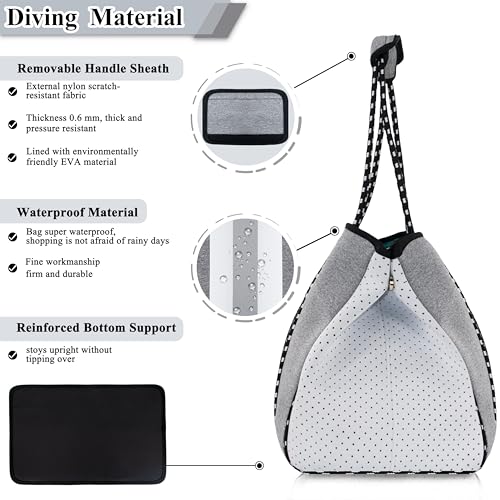 Neoprene Multipurpose Beach Bag Tote Bag (Grey 2 / Large)