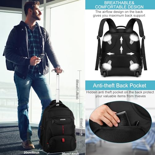 Rolling Backpack (Black / 18 Inch)