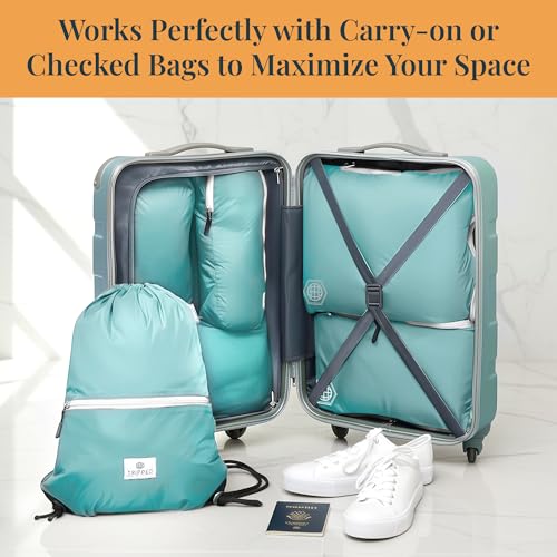 Extra Large Compression Packing Cubes 6 (Teal and White)