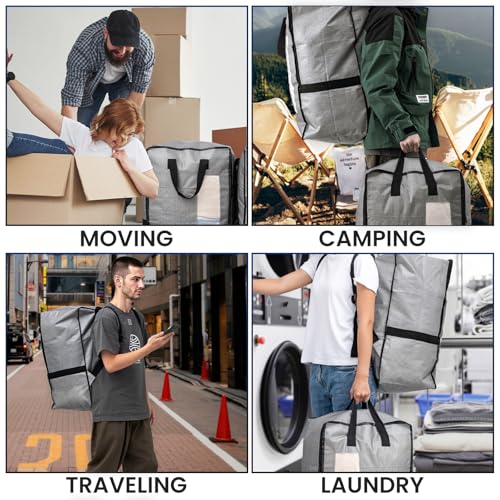 4 Pack Gray Moving Bags W (Gray / 4 Pack Large)