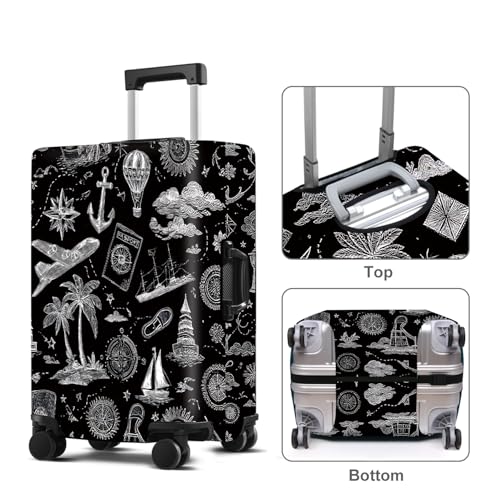 Black Luggage Cover Washable Suitcase Protector Anti (Black / XL(32-34inch suitcase))