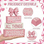 Tiered Tray Decor Set (Pink Bow)