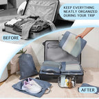 Compression Packing Cubes for Travel (10 Mesh/Gray / 10 Set)