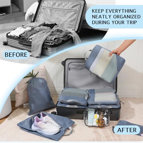 Compression Packing Cubes for Travel (10 Mesh/Gray / 10 Set)