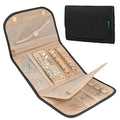 Travel Jewelry Case Organizer Roll Bag for Accessories Quilt Black (Quilt Black)