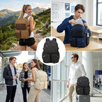 Multi Pocket Backpack for Travel College (Black Blue Galaxy)