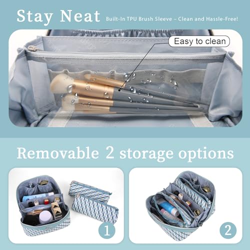Travel Makeup Bags for Women (08-A-Blue)