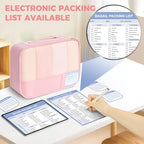 9 Set Packing Cubes with Packing List Luggage Packing Organizers for Travel Accessories (Pink)