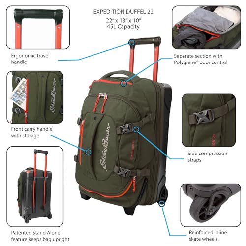 Expedition Rolling Duffel Bag with Wheels (Dark Thyme / 22" (Carry-On))