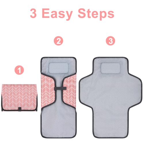 Portable Diaper Changing Pad (Pink Arrow)