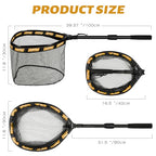 Fishing Net Fish Floating Landing Net with Handle (11.8"/30cm Hoop Size 1.0M Orange(Extendable) / 1.0m (Extendable))