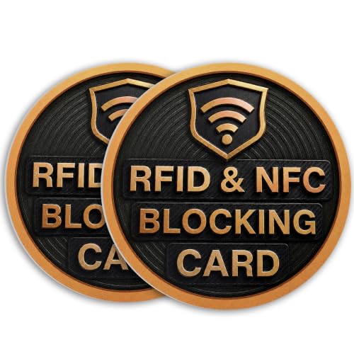 2 Pack Round Shape RFID Blocking Card for Credit Card (Black - Round)