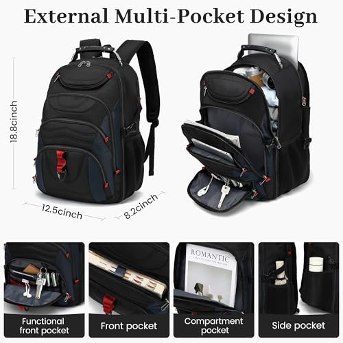 Vacuum Seal Backpack for Travel with Pump (17.3 / Classic Navy Q)