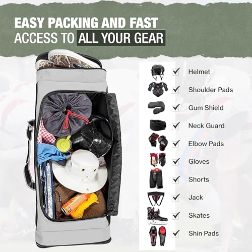 Heavy Duty Hockey Bag (36IN / XL 36" Grey)