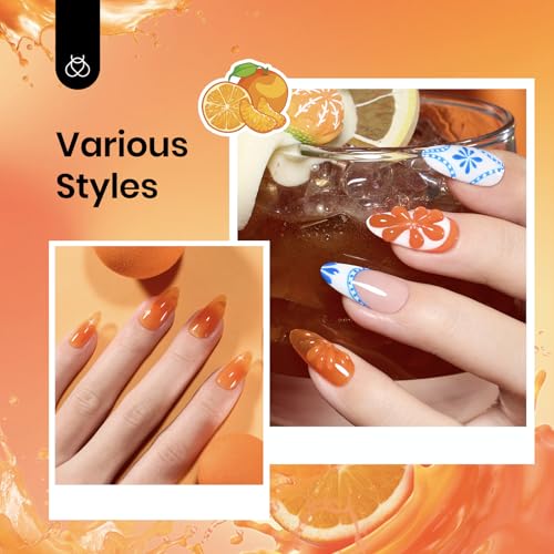 Beetles Orange Gel Nail Polish (M - Sheer Orange | Orange Burst-f574)