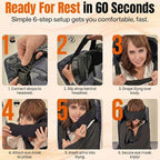 2 Pack 3-in-1 Airplane Sleep Support System - Plane Sleeping Accessories with Memory Foam Long Haul Flight Pillow, Adjustable Travel Eye Mask, and Blanket-Like Body Sling - Fits in Carry On (Standard – 2 Pack)