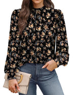 Womens Tops for Teachers Fall Outfits for Women 2026 Long Sleeve Shirts Blouses Work School Outfits for Teachers Outfits Fall Clothes Fashion Clothing Trendy Ladies Tops Rose Floral L (01 - Rose Floral / Large)