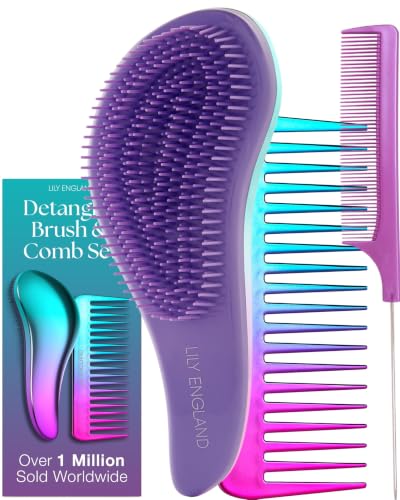 Detangling Comb & Brush Set for Girls (Mermaid)