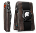 Men Leather Wallet for AirTag (Forest Brown8620)
