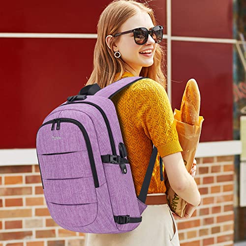 Travel Laptop Backpack Water Resistant Anti (Standard 17.3 inch / Purple)