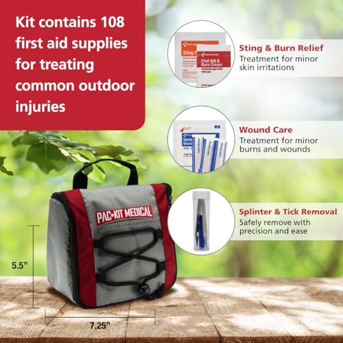 Pac Kit Trailblazer 3 Outdoor First Aid Kit for Hiking (Large)