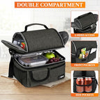 Insulated Lunch Bag Women Men (Heather Charcoal)