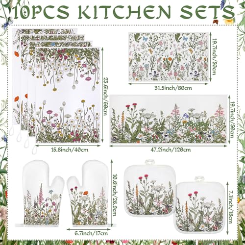 10 Pcs Wildflower Kitchen Decor Set (Vivid / Wildflower)
