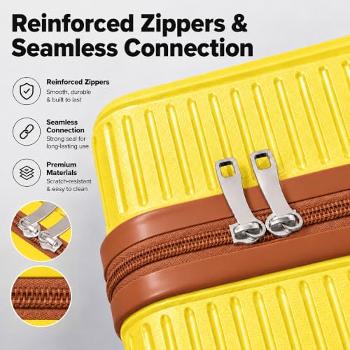 Luggage Sets 5 Piece (Light Yellow / 5 Piece Sets (21/25/29/Db/Tb))