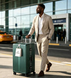 Super Large Aluminum Frame Checked Zipperless Luggage (A4-Forest green / 30in)