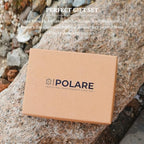 Polare Leather AirTag Passport Holder RFID Blocking Travel Bifold Wallet (Grey with AirTag Slot)