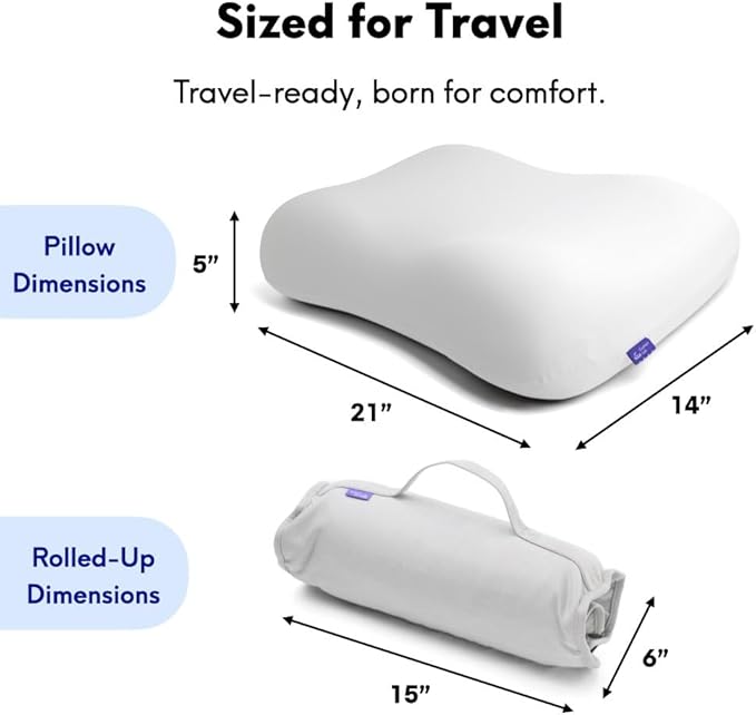 Cushion Lab Travel Deep Sleep Pillow – Compact Memory Foam Neck Pillow - Image 6