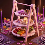 3 Tier Pink Spiderweb Serving Tray (Spider Web)