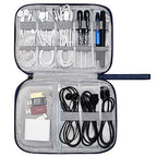Travel Electronics Organizer Portable Cable Organizer Bag for Storage Electronic Accessories Case for Cord (Navy Blue)