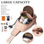 Sling Bag Crossbody Bags for Women Small Cross Body Bag Fanny Packs Chest Sling Purse for Daily Travel Leisure Sport (7-3 Pink)