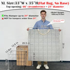 Canvas Laundry Bag with Handles & Drawstring (Geometry Light Gray,1pc XL / XL 33"W x 35"H┃1 Pack)