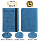 Passport Holder With Luggage Tag (115#Blue)
