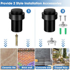 50 Pcs Floor Mounted Door Stopper Stainless Steel (Black)