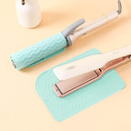Flat Iron Heat Resistant Silicone Mat for Curling Iron, Hair Straightener Heat Pad, Curling Iron Sleeve, Travel Case Heat Resistant and Other Hair Styling Tools, for Counter, 9 x 6.5 in, Green