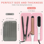 Oversize Silicone Heat Resistant Mat for Hair Tools (Pink)