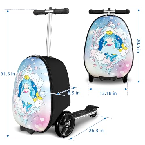 Scooter Suitcase for Kids (Large / Light Blue)