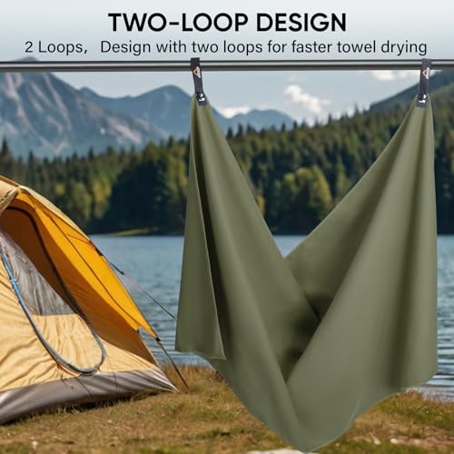 Microfiber Travel Towel (Army Green / 60"×30" Single)