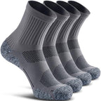 Unisex Cushioned Compression Sport Quarter Socks (X-Large / 4-pairs Grey)