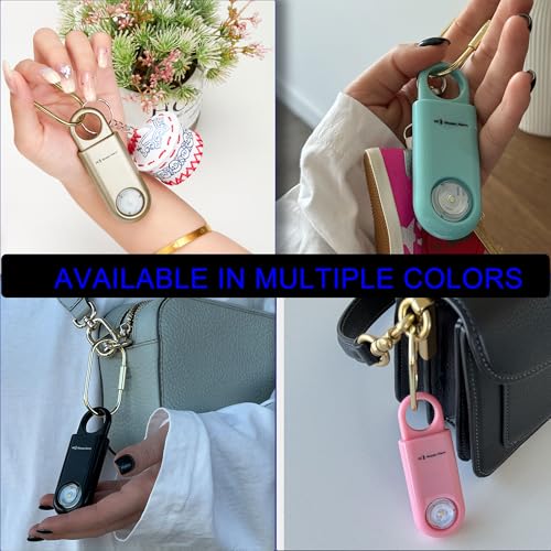 130db Personal Safety Alarm with Ultra Bright Strobe Light. Aqua (Aqua / Button cell)