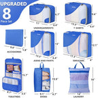 Packing Cubes for Travel (12 Blue)